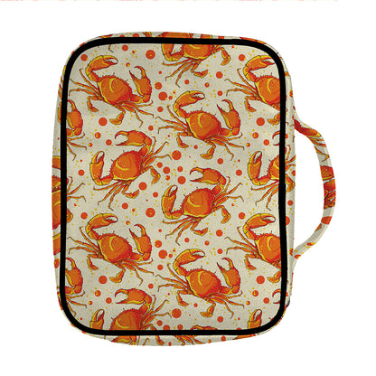 Orange Crab Pattern Print Front Pocket Bible Bag