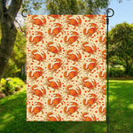 Orange Crab Pattern Print Garden Flag