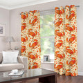 Orange Crab Pattern Print Grommet Curtains