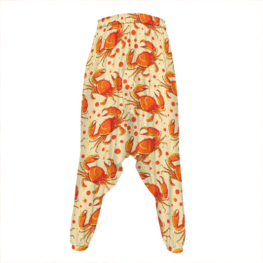 Orange Crab Pattern Print Hammer Pants