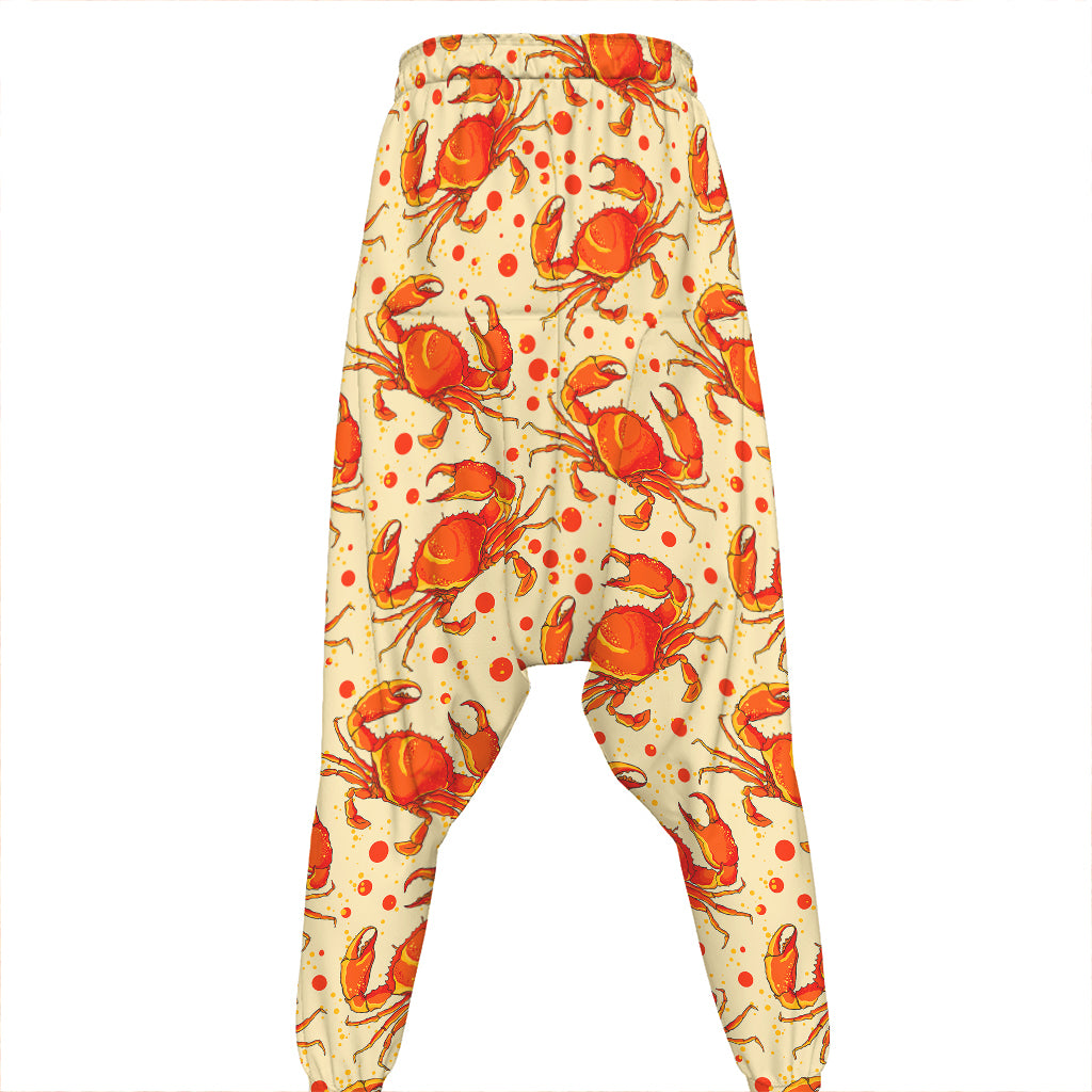 Orange Crab Pattern Print Hammer Pants
