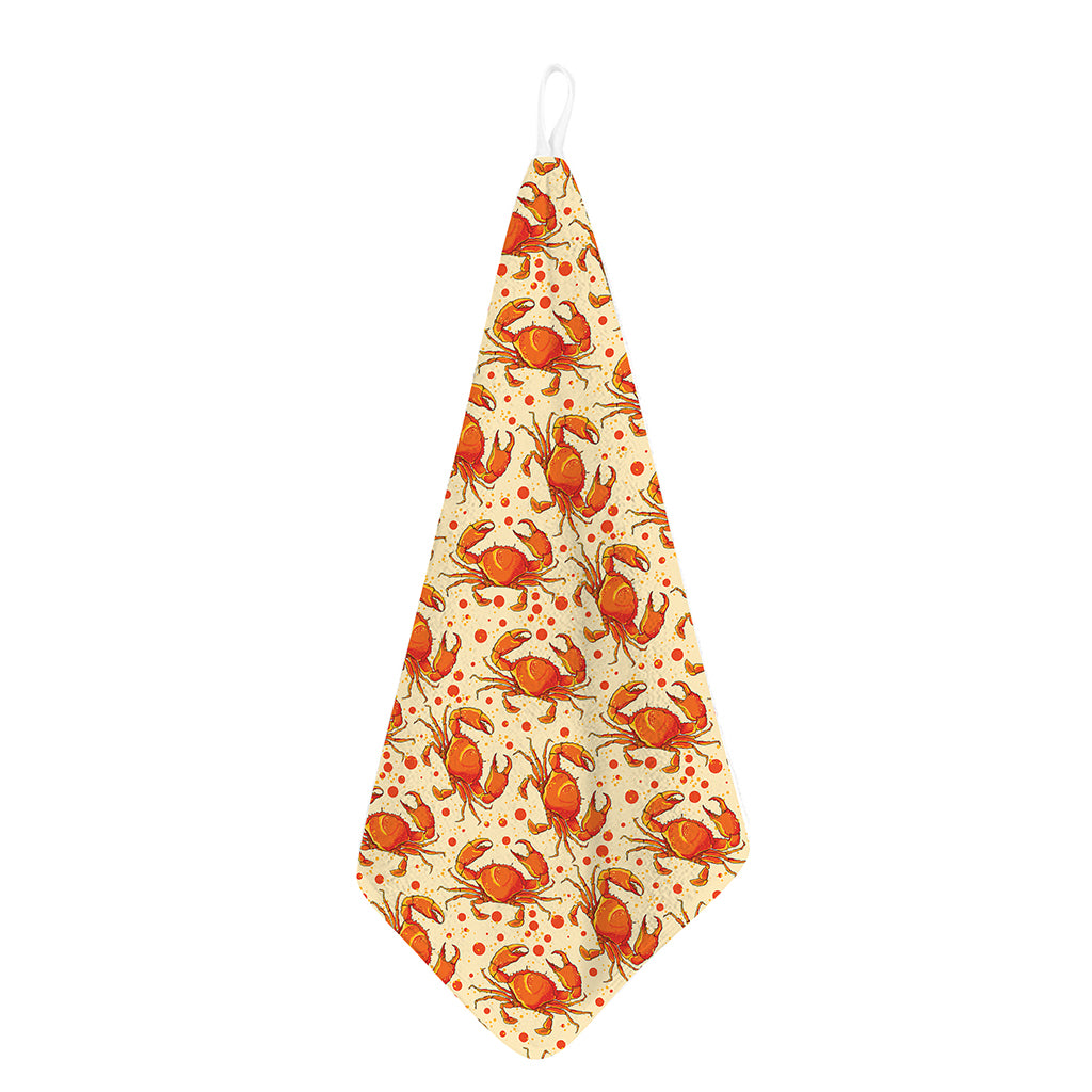 Orange Crab Pattern Print Hand Towel