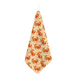 Orange Crab Pattern Print Hand Towel