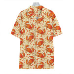 Orange Crab Pattern Print Hawaiian Shirt