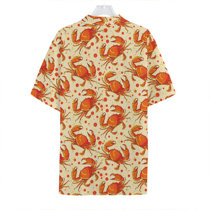 Orange Crab Pattern Print Hawaiian Shirt
