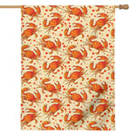 Orange Crab Pattern Print House Flag