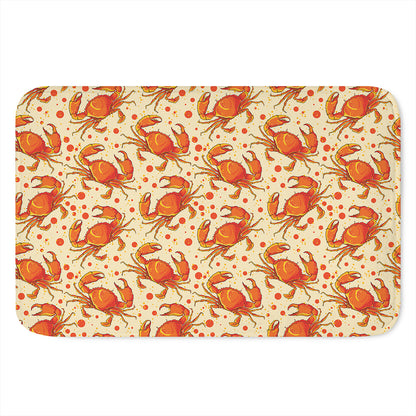 Orange Crab Pattern Print Indoor Door Mat