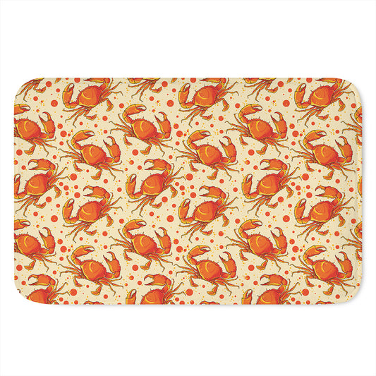 Orange Crab Pattern Print Indoor Door Mat