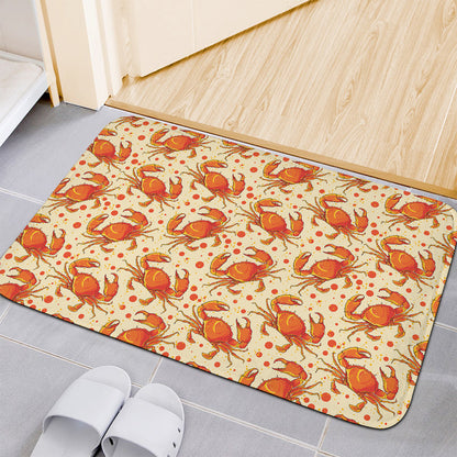 Orange Crab Pattern Print Indoor Door Mat
