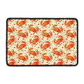 Orange Crab Pattern Print Kitchen Mat