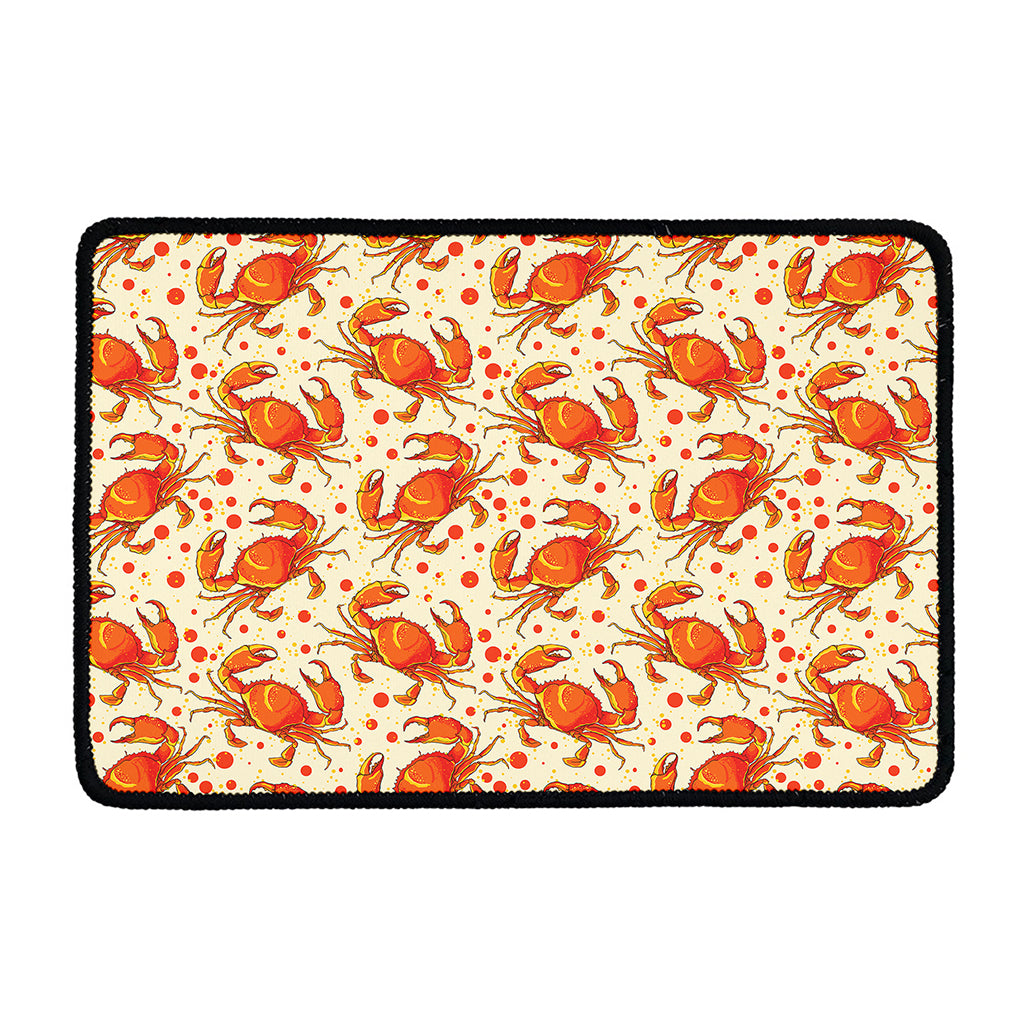 Orange Crab Pattern Print Kitchen Mat