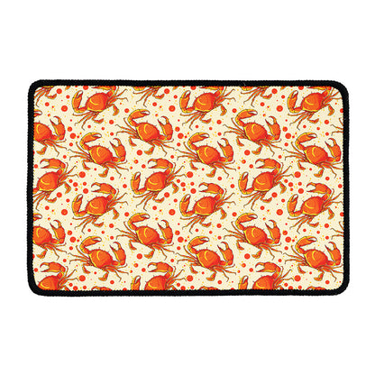 Orange Crab Pattern Print Kitchen Mat