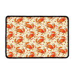 Orange Crab Pattern Print Kitchen Mat