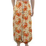 Orange Crab Pattern Print Lantern Pants