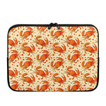 Orange Crab Pattern Print Laptop Sleeve