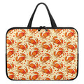Orange Crab Pattern Print Laptop Sleeve With Handle