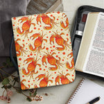 Orange Crab Pattern Print Leather Bible Cover