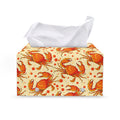 Orange Crab Pattern Print Leather Tissue Box Cover