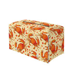 Orange Crab Pattern Print Leather Tissue Box Cover
