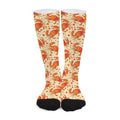 Orange Crab Pattern Print Long Socks