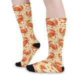 Orange Crab Pattern Print Long Socks
