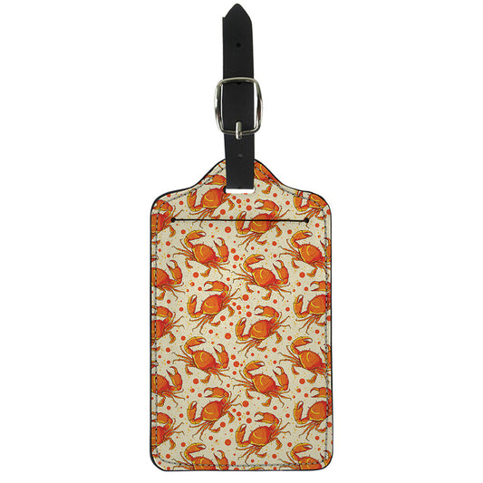 Orange Crab Pattern Print Luggage Tag