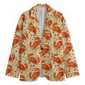 Orange Crab Pattern Print Men's Blazer