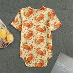 Orange Crab Pattern Print Men's Bodysuit