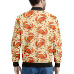 Orange Crab Pattern Print Men's Bomber Jacket