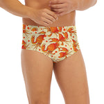 Orange Crab Pattern Print Men's Briefs