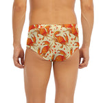 Orange Crab Pattern Print Men's Briefs