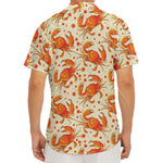 Orange Crab Pattern Print Men's Deep V-Neck Shirt