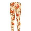 Orange Crab Pattern Print Men's Leggings