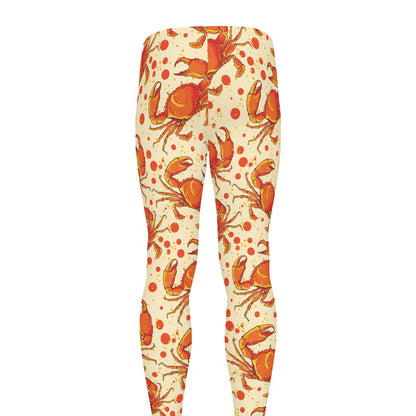 Orange Crab Pattern Print Men's leggings