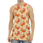 Orange Crab Pattern Print Men's Muscle Tank Top