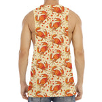 Orange Crab Pattern Print Men's Muscle Tank Top