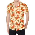 Orange Crab Pattern Print Men's Shirt