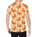 Orange Crab Pattern Print Men's Shirt
