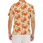 Orange Crab Pattern Print Men's Short Sleeve Rash Guard