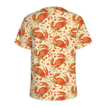Orange Crab Pattern Print Men's Sports T-Shirt