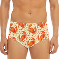 Orange Crab Pattern Print Men's Triangle Swim Briefs