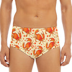 Orange Crab Pattern Print Men's Triangle Swim Briefs