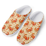 Orange Crab Pattern Print Mesh Casual Shoes