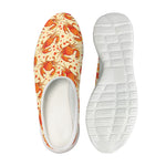 Orange Crab Pattern Print Mesh Casual Shoes