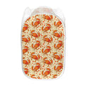 Orange Crab Pattern Print Mesh Laundry Hamper