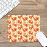 Orange Crab Pattern Print Mouse Pad