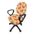 Orange Crab Pattern Print Office Chair Cover