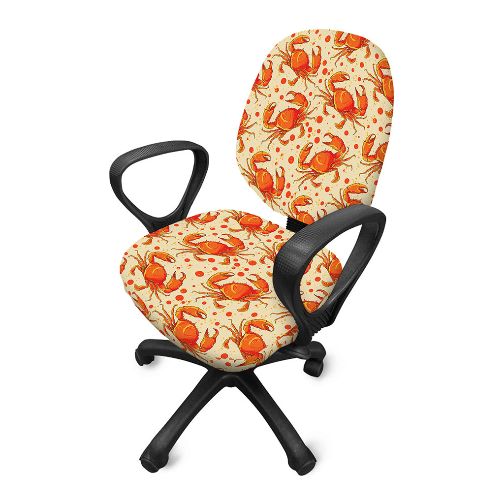 Orange Crab Pattern Print Office Chair Cover