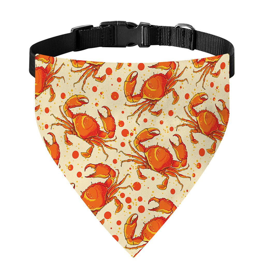 Orange Crab Pattern Print Over The Collar Dog Bandana