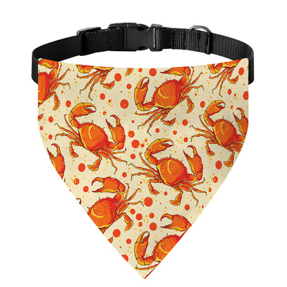 Orange Crab Pattern Print Over The Collar Dog Bandana